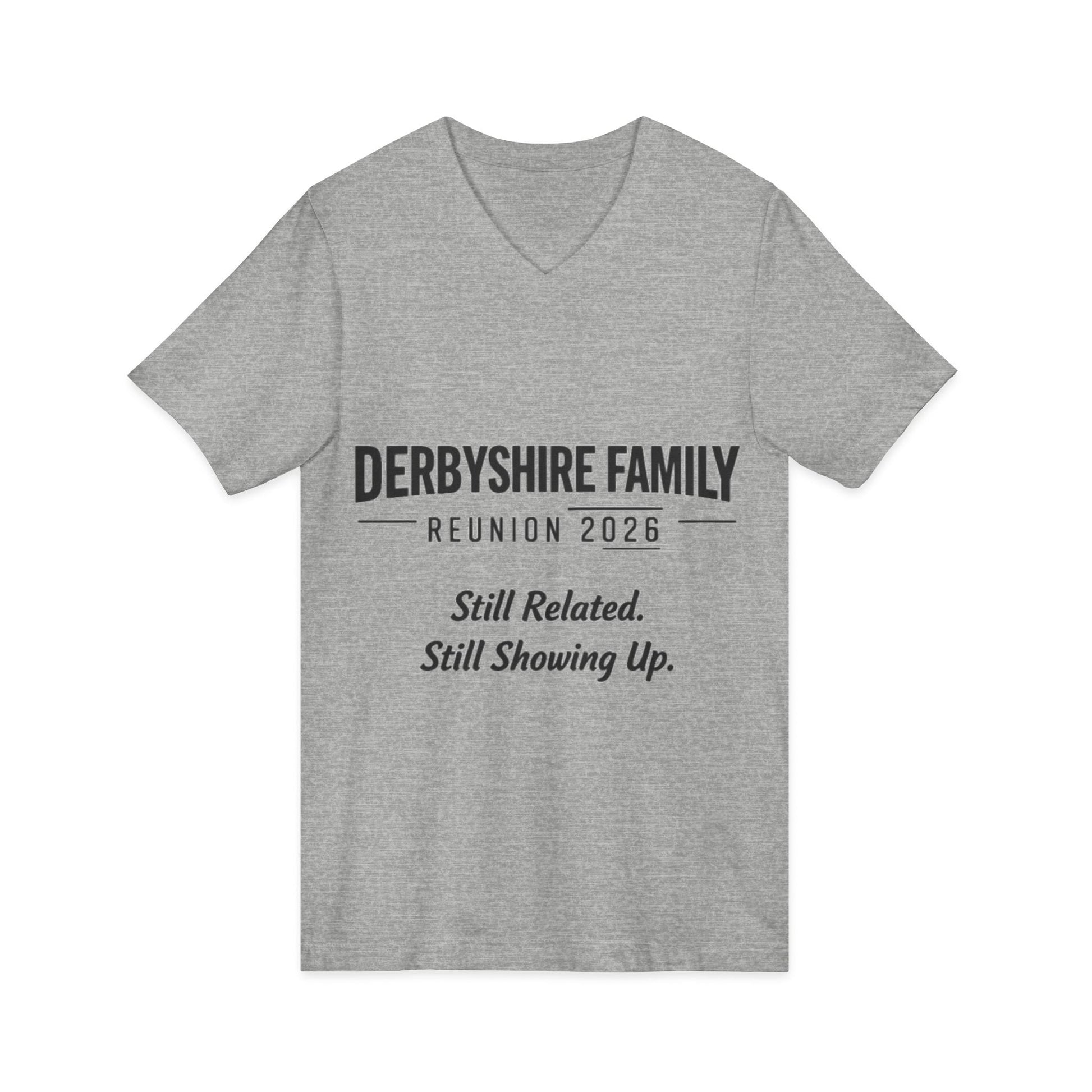 Derbyshire Family Reunion 2026 V - Neck T-Shirt - Fallon Gifts
