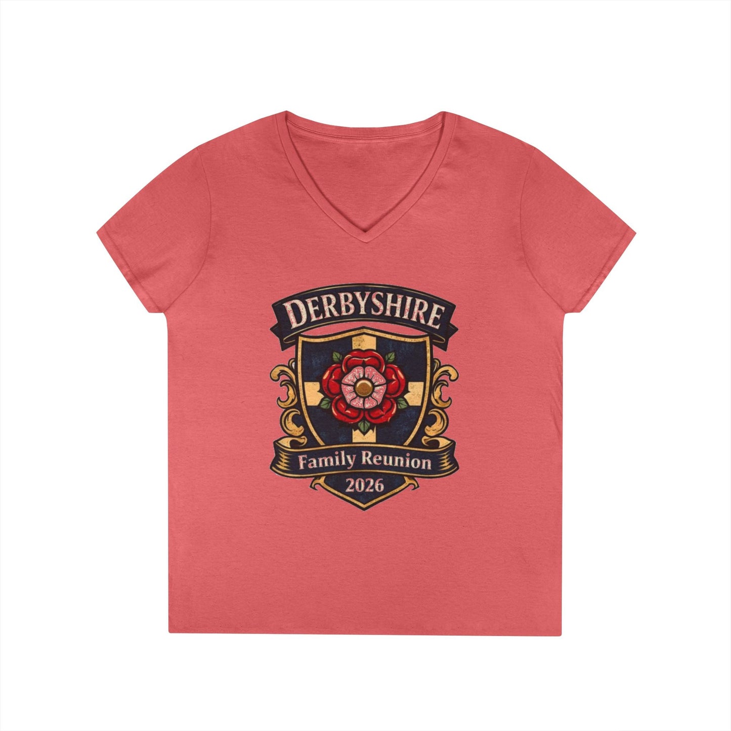 Derbyshire Family Reunion 2026 V - Neck T-Shirt - Fallon Gifts
