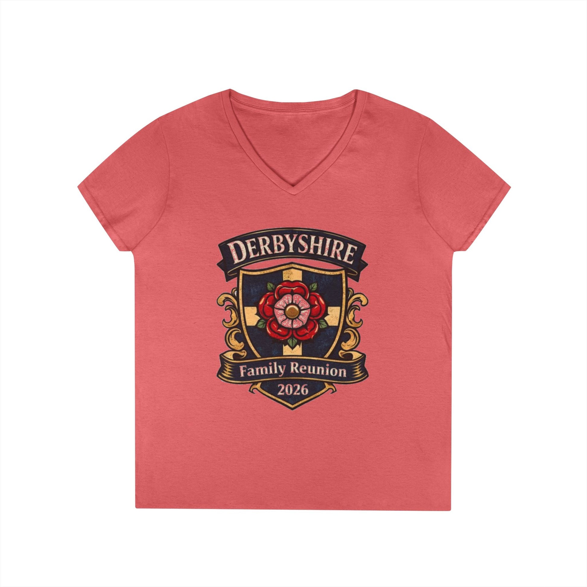 Derbyshire Family Reunion 2026 V - Neck T-Shirt - Fallon Gifts