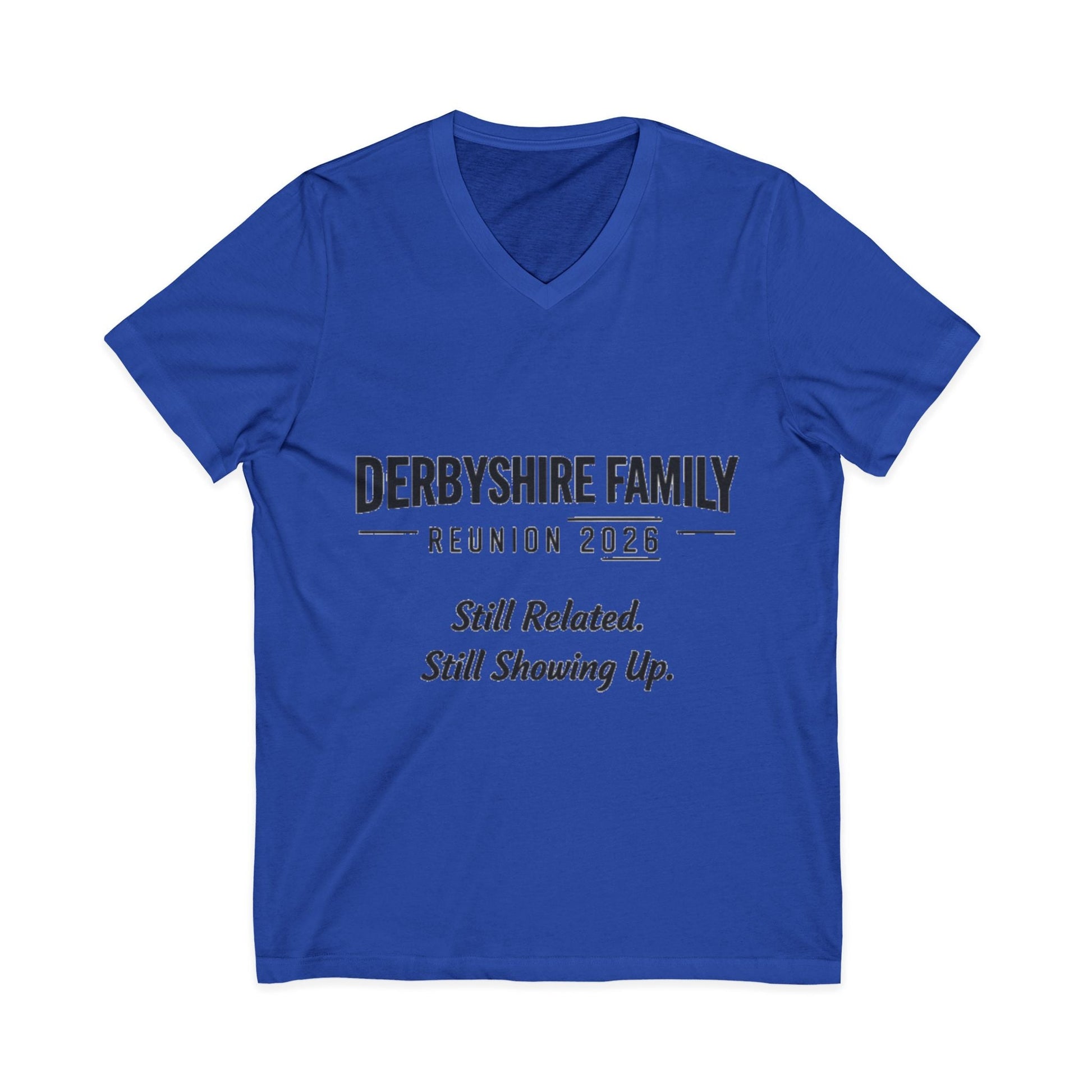 Derbyshire Family Reunion 2026 V - Neck T-Shirt - Fallon Gifts