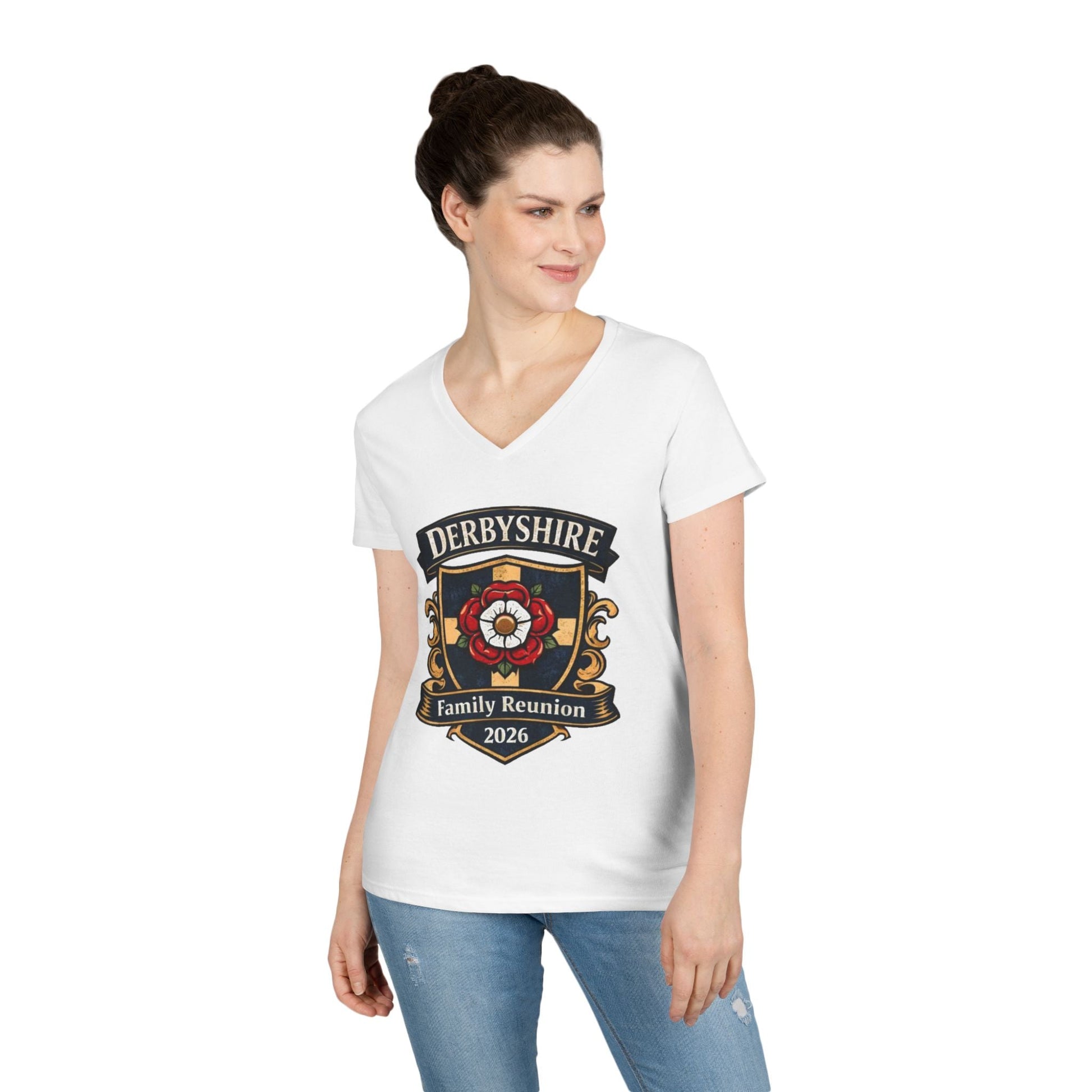 Derbyshire Family Reunion 2026 V - Neck T-Shirt - Fallon Gifts