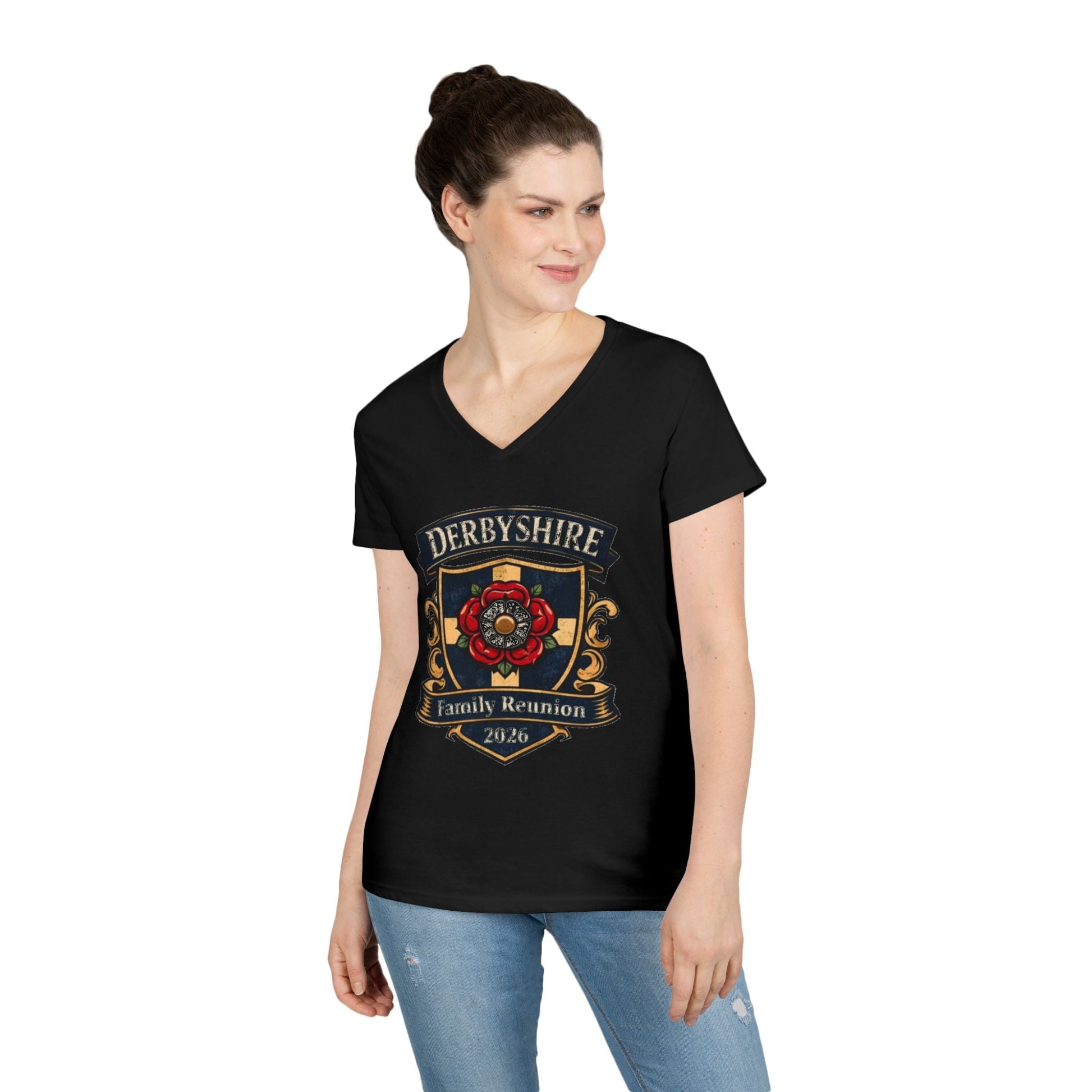 Derbyshire Family Reunion 2026 V - Neck T-Shirt - Fallon Gifts