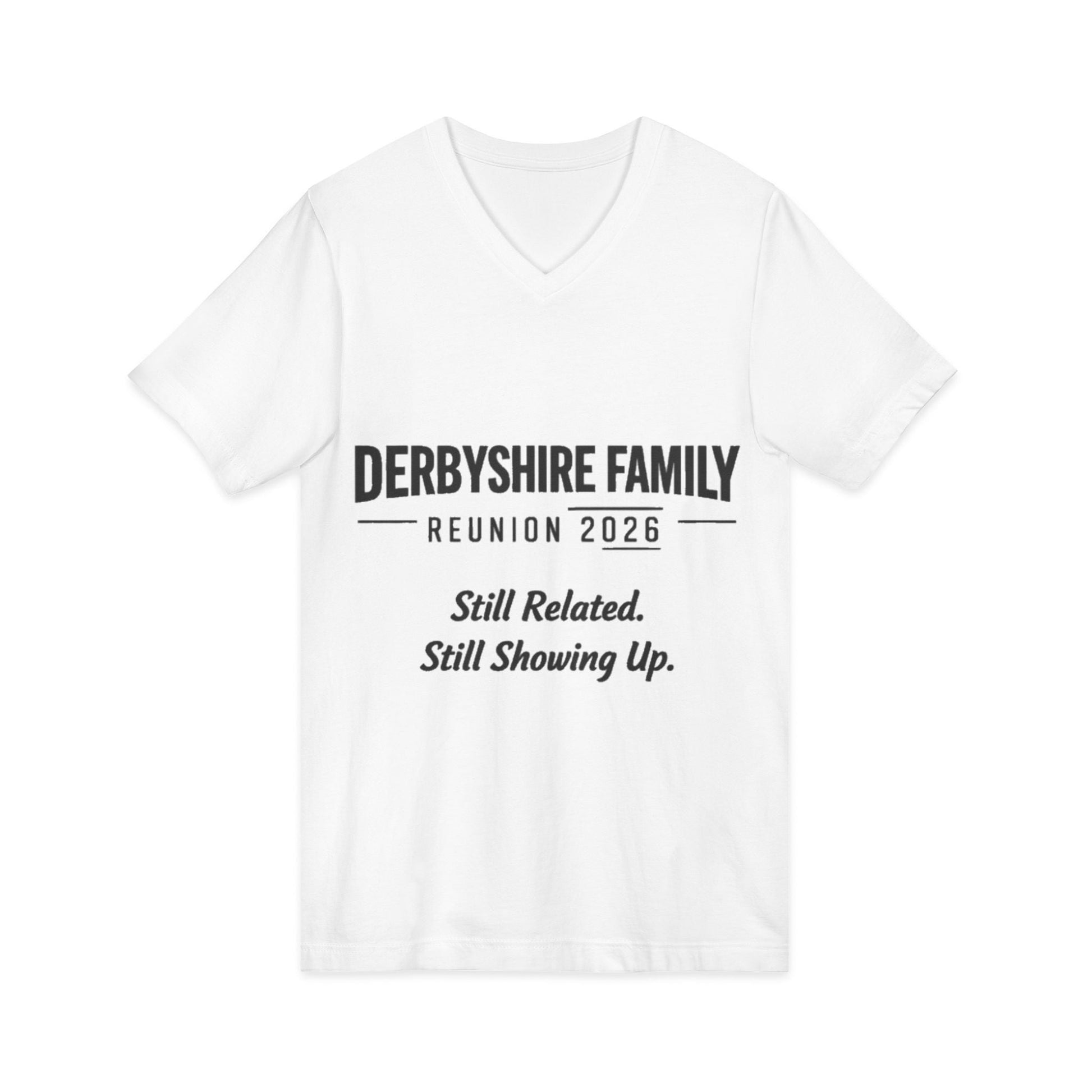 Derbyshire Family Reunion 2026 V - Neck T-Shirt - Fallon Gifts