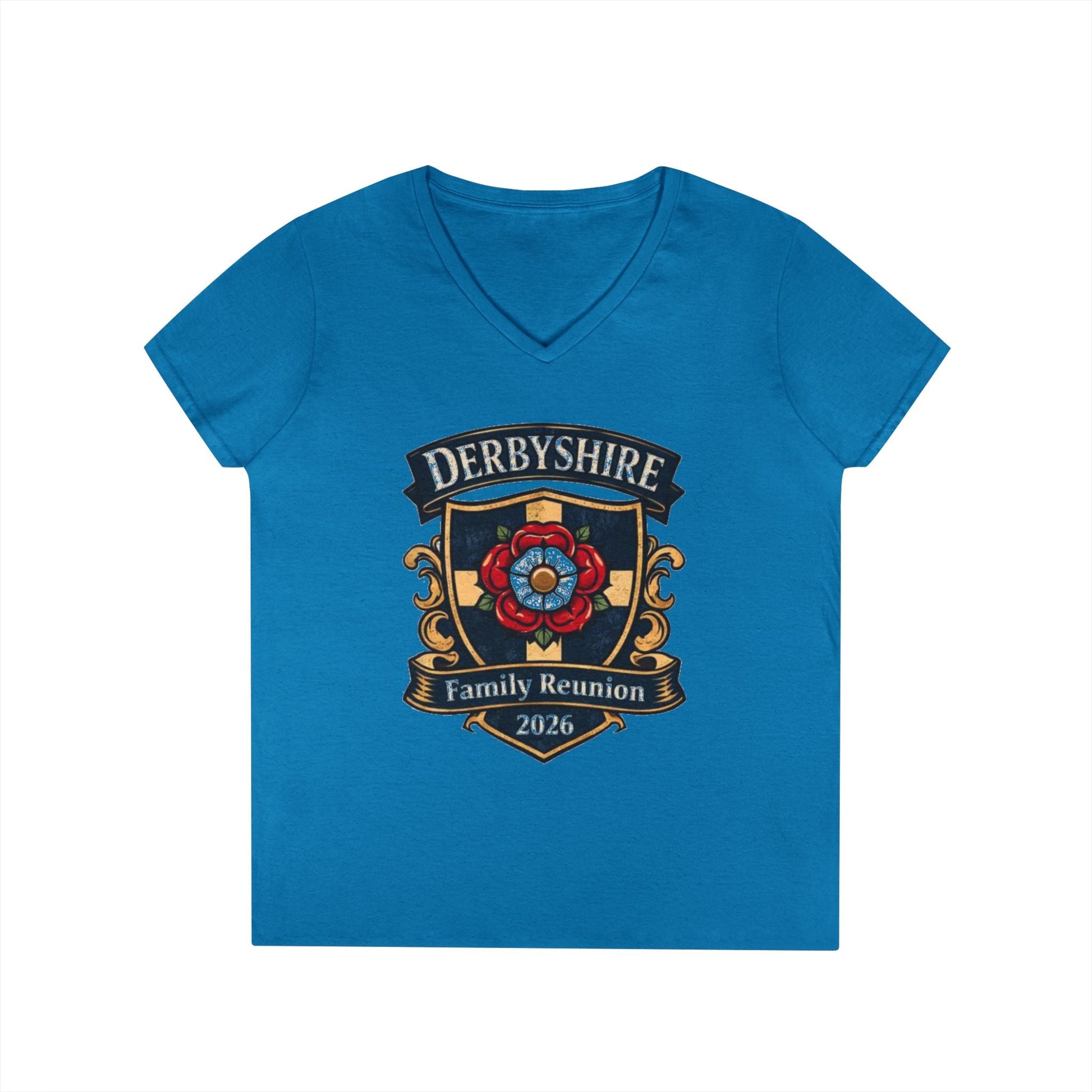 Derbyshire Family Reunion 2026 V - Neck T-Shirt - Fallon Gifts