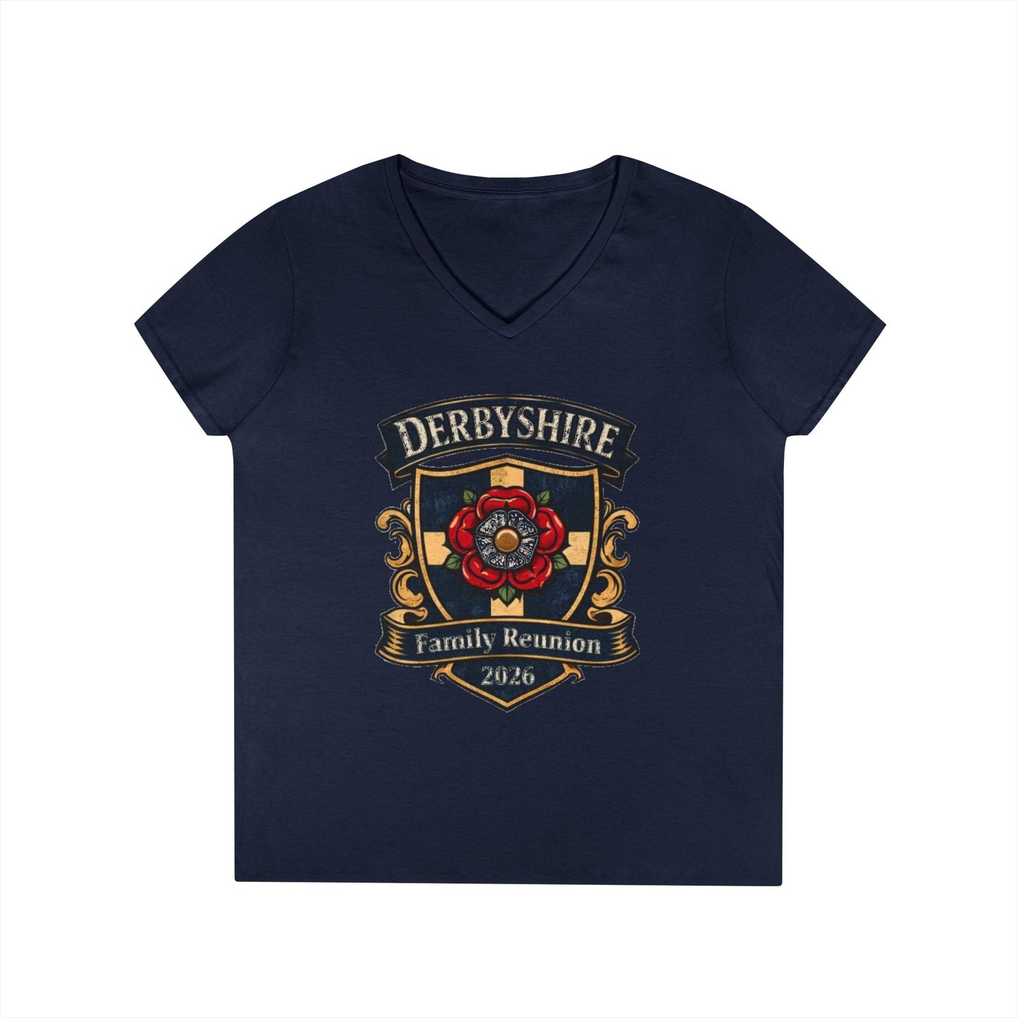 Derbyshire Family Reunion 2026 V - Neck T-Shirt - Fallon Gifts