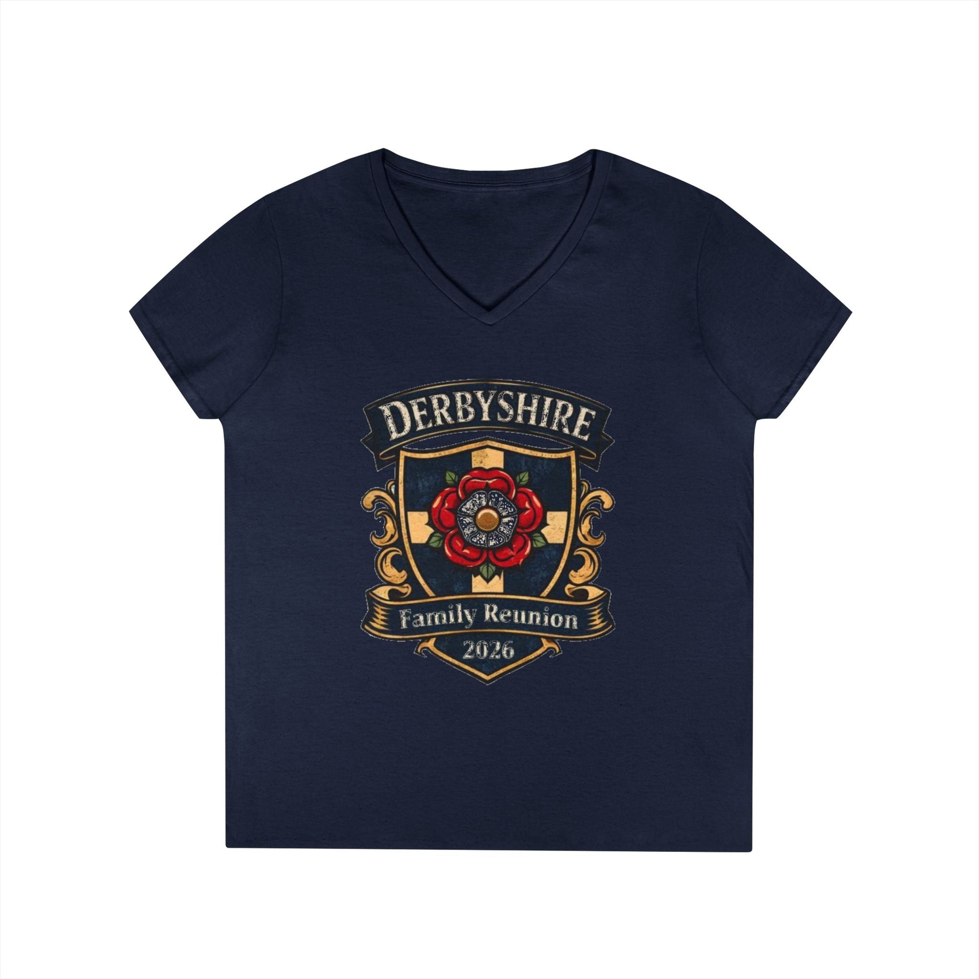 Derbyshire Family Reunion 2026 V - Neck T-Shirt - Fallon Gifts