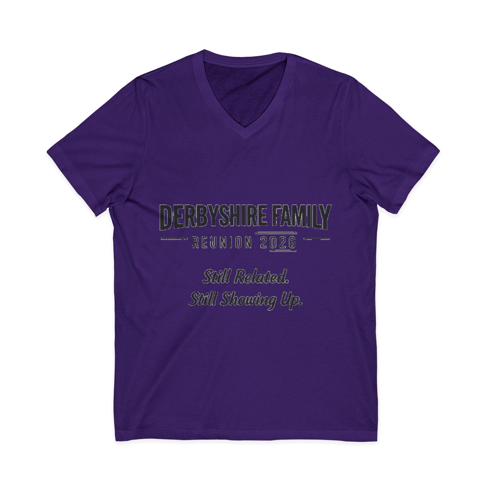 Derbyshire Family Reunion 2026 V - Neck T-Shirt - Fallon Gifts