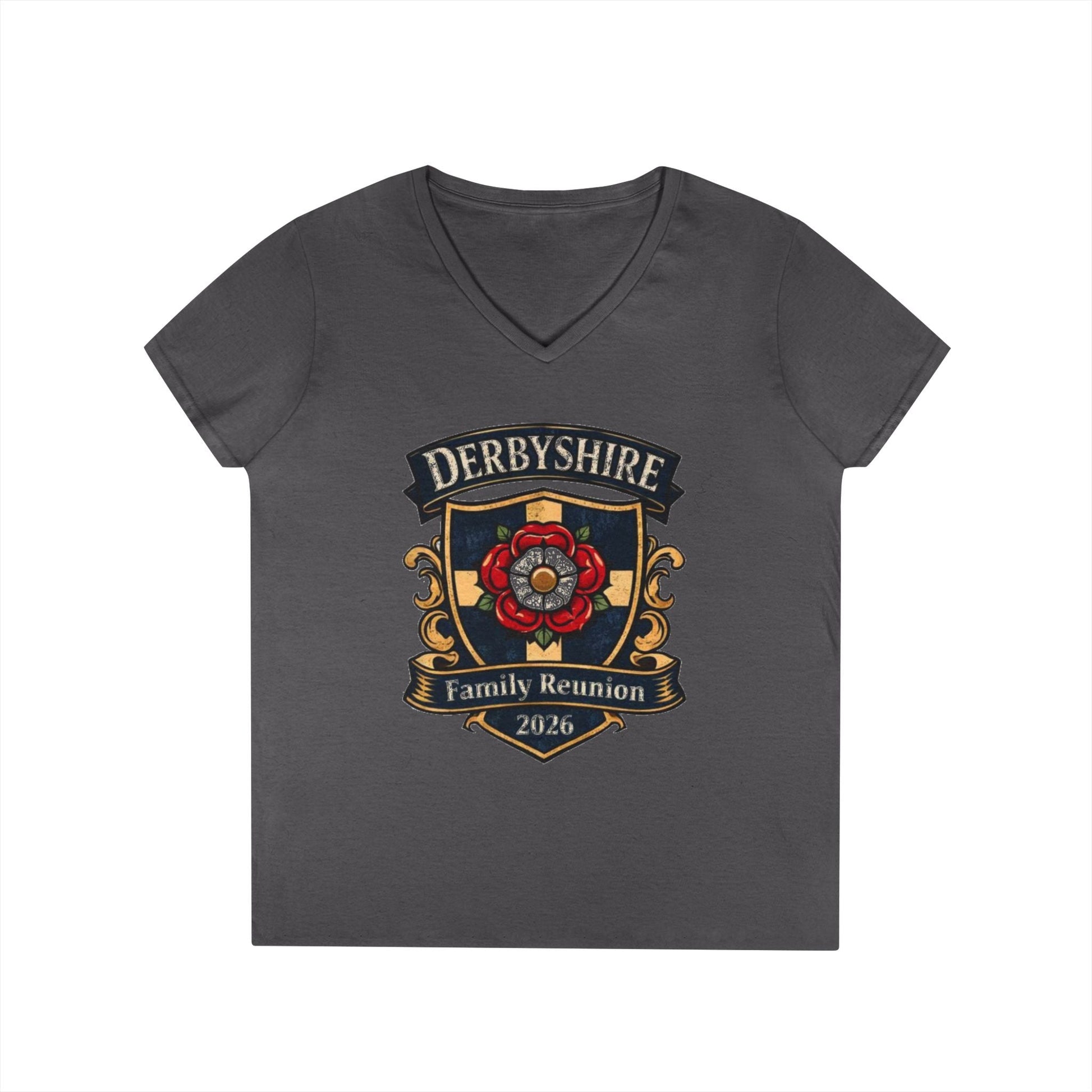 Derbyshire Family Reunion 2026 V - Neck T-Shirt - Fallon Gifts