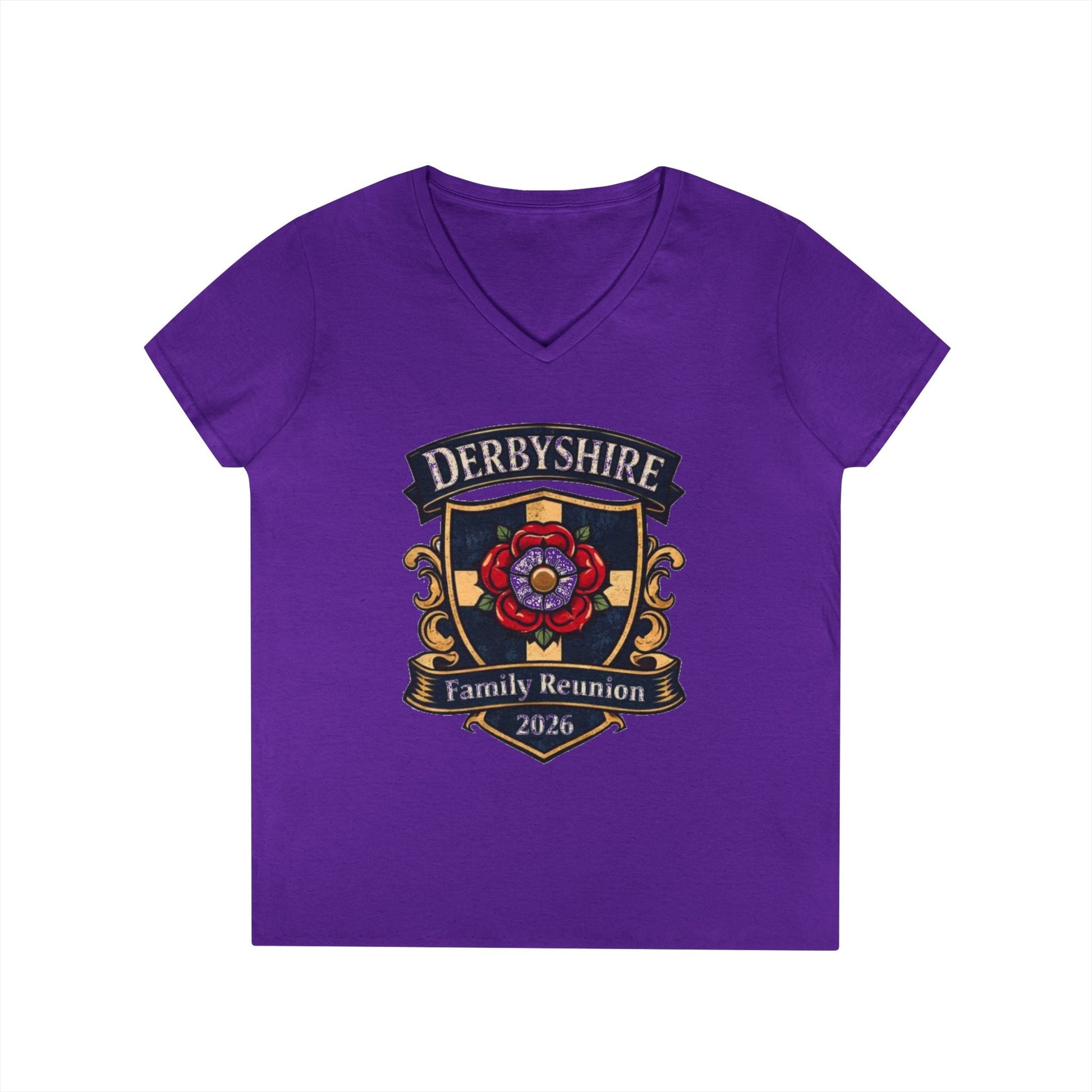 Derbyshire Family Reunion 2026 V - Neck T-Shirt - Fallon Gifts