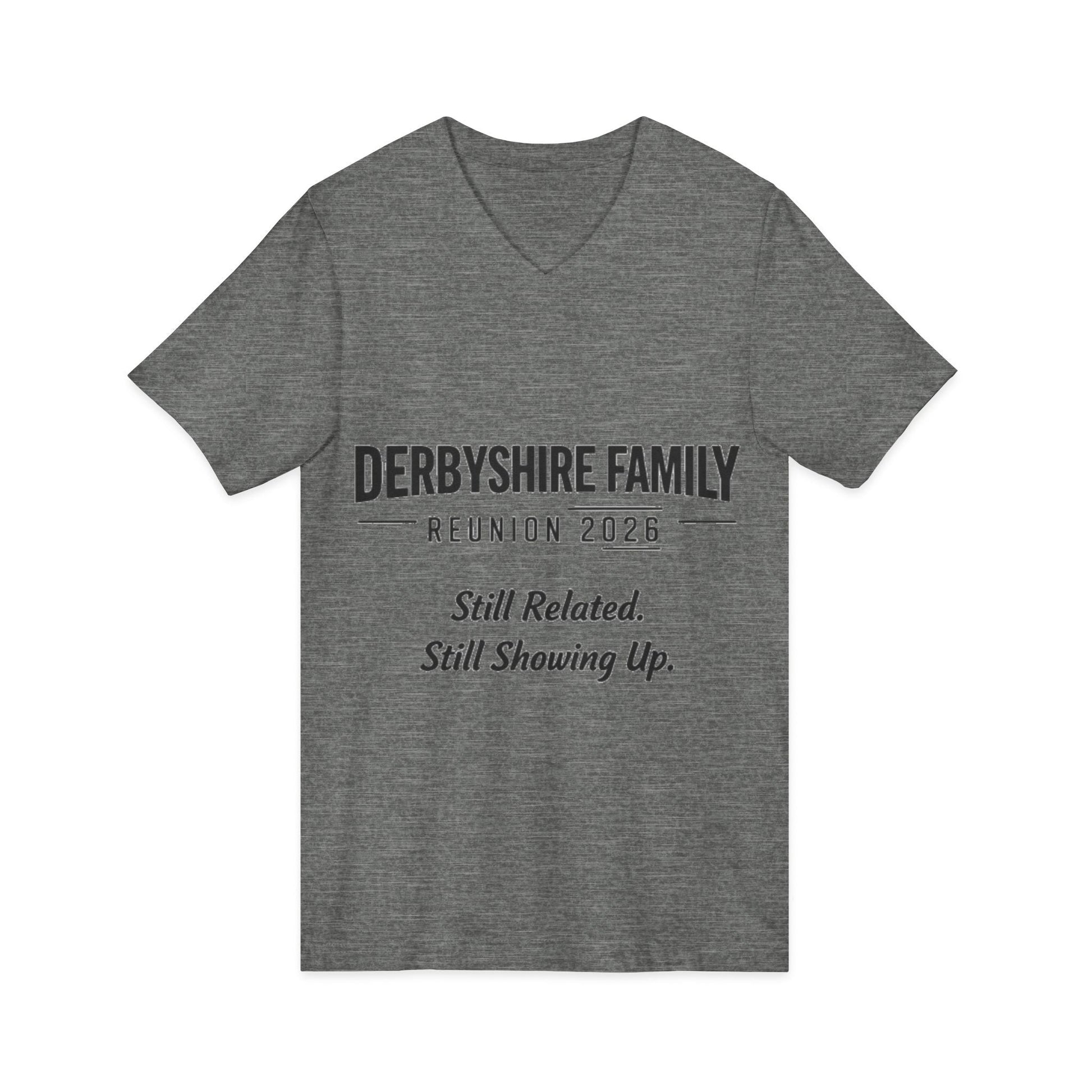 Derbyshire Family Reunion 2026 V - Neck T-Shirt - Fallon Gifts