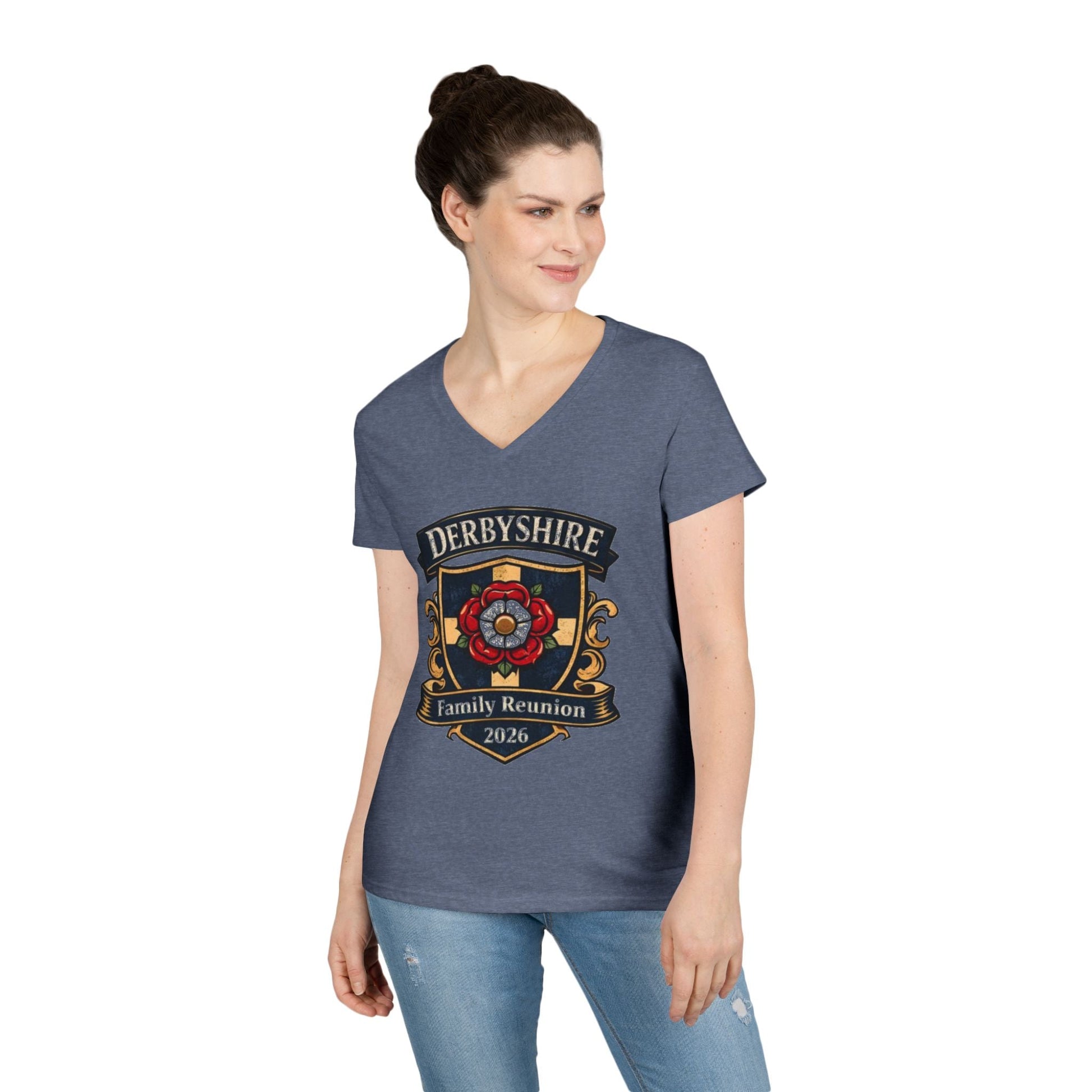 Derbyshire Family Reunion 2026 V - Neck T-Shirt - Fallon Gifts