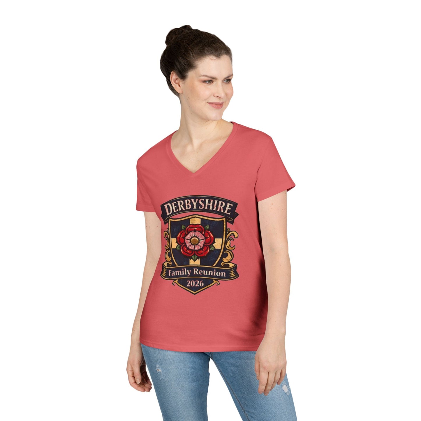 Derbyshire Family Reunion 2026 V - Neck T-Shirt - Fallon Gifts