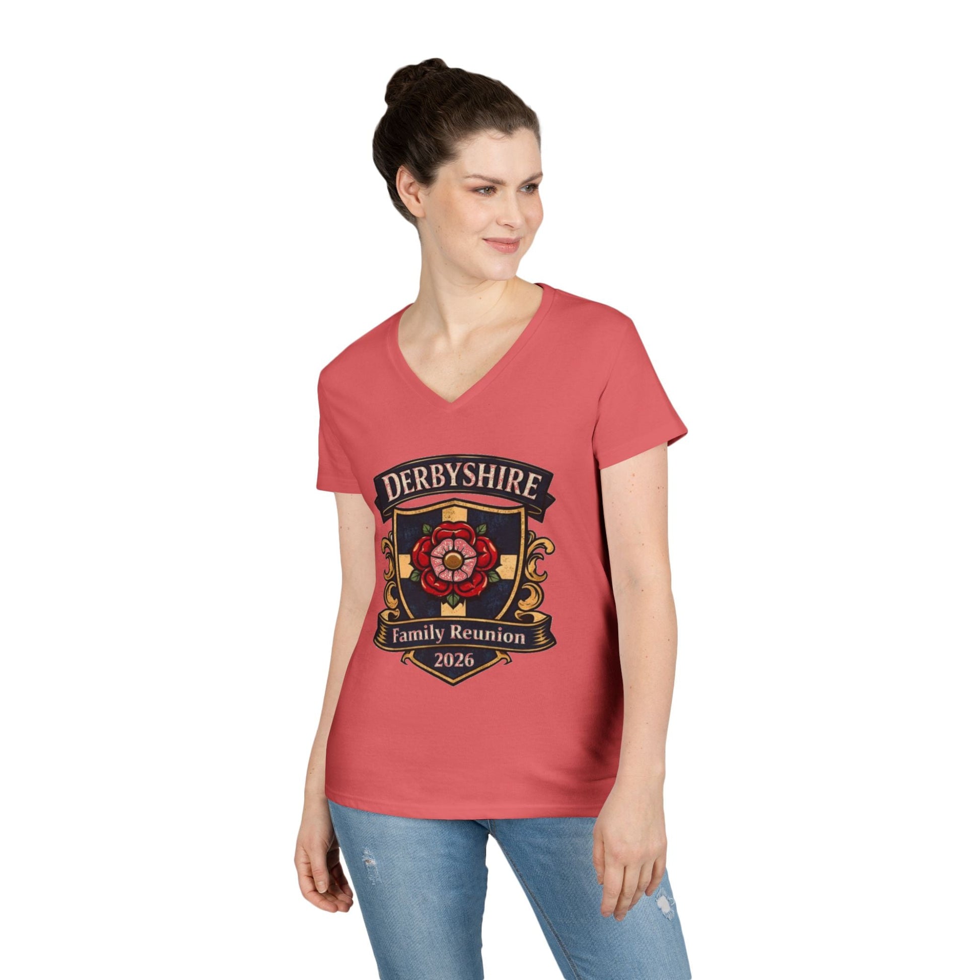 Derbyshire Family Reunion 2026 V - Neck T-Shirt - Fallon Gifts