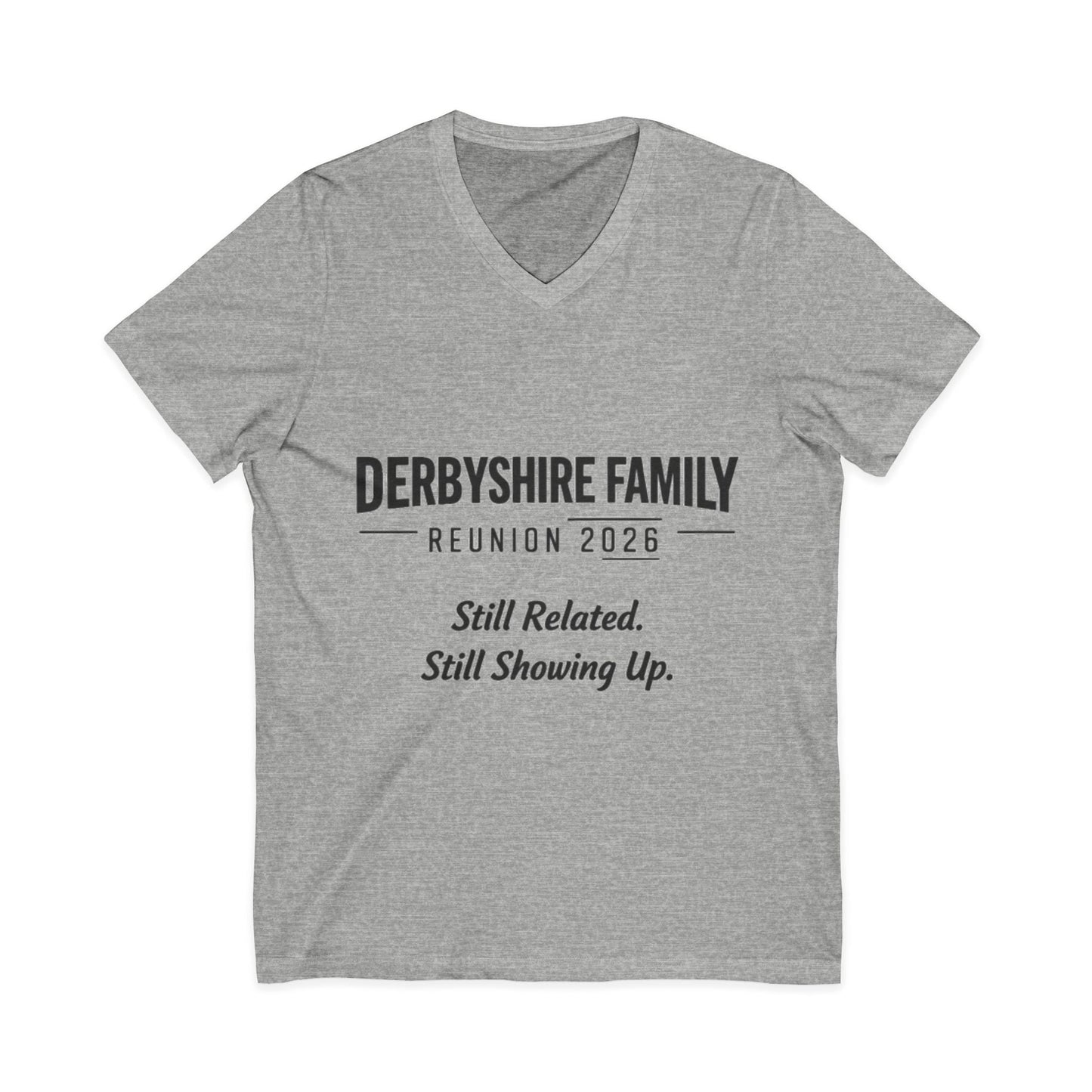 Derbyshire Family Reunion 2026 V - Neck T-Shirt - Fallon Gifts