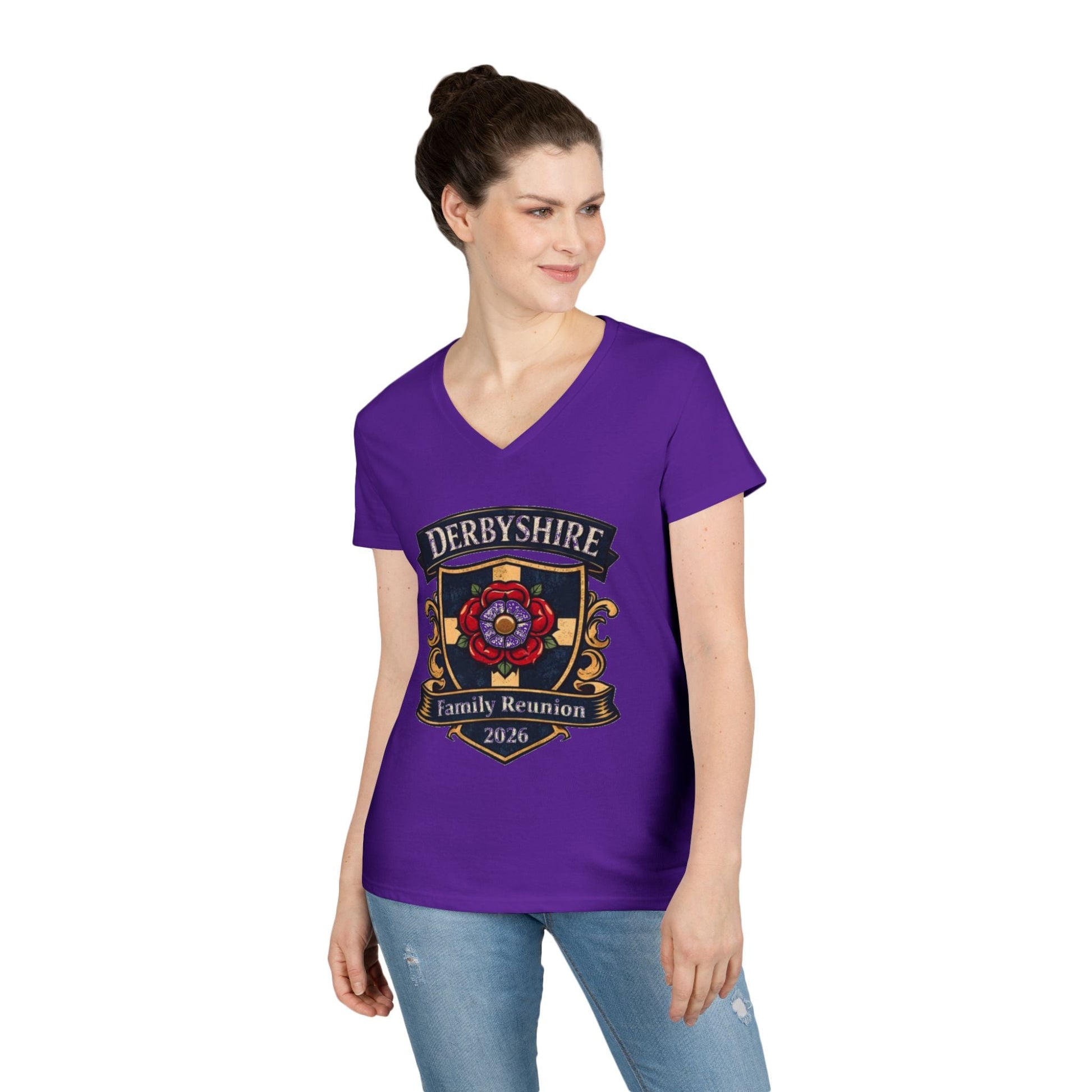 Derbyshire Family Reunion 2026 V - Neck T-Shirt - Fallon Gifts