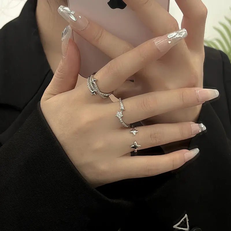 Exquisite Zircon Cross Asterism Ring for Women - Fallon Gifts