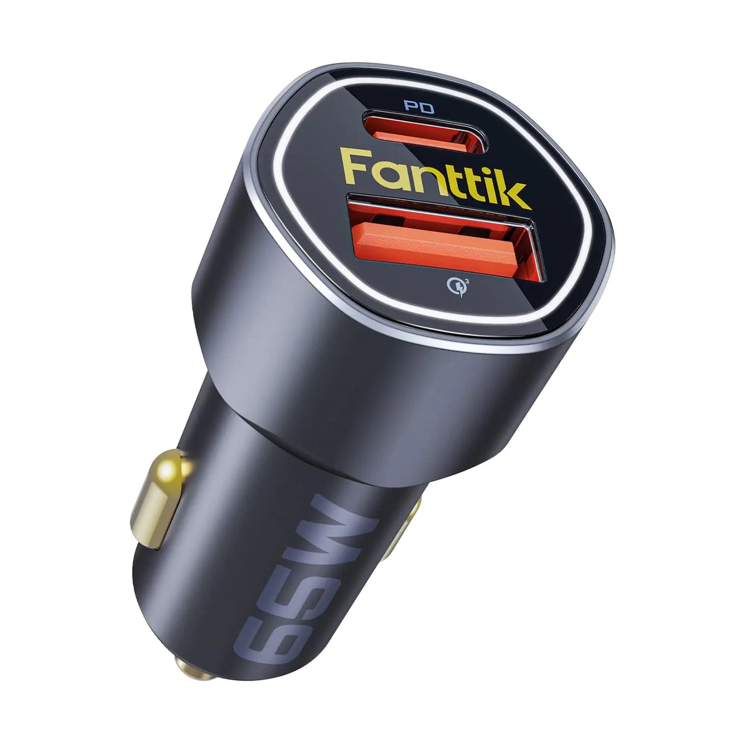 Fanttik 65W USB C Car Charger, Dual Port Fast Charging Car Adapter with PD3.0 QC3.0 Compatible with iPhone 14/14 Pro/13/13 Pro/13 Pro Max, MacBook Air, Samsung Galaxy S20/10, Pixel, iPad Air and More - Fallon Gifts