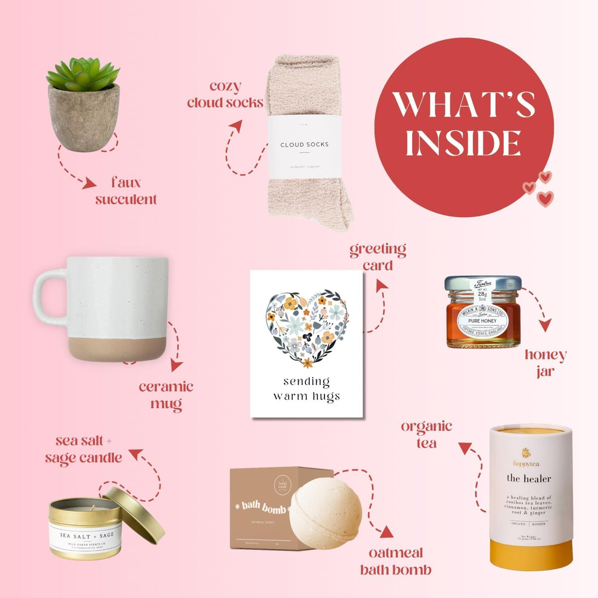 Get Well Soon Gift Box for Women Organic Self Care Package with Bath Bomb - Fallon Gifts