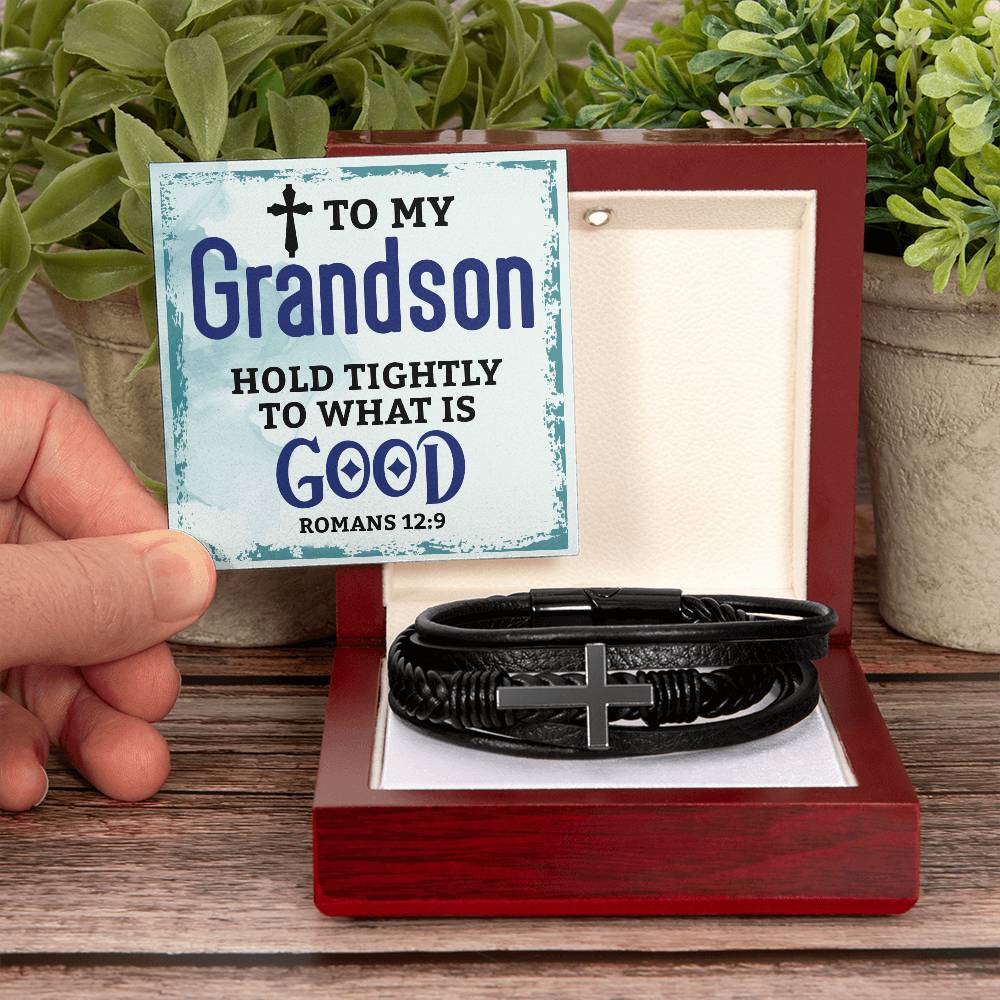 Hold Tightly - Cross Leather Bracelet - Fallon Gifts