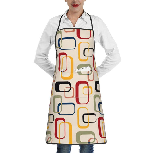 LANAIQO Mid Century Modern Retro Kitchen Aprons With Pockets For Men Women Chef Apron Cooking Baking Bbq Painting Vintage Decorative Bib Apron - Fallon Gifts