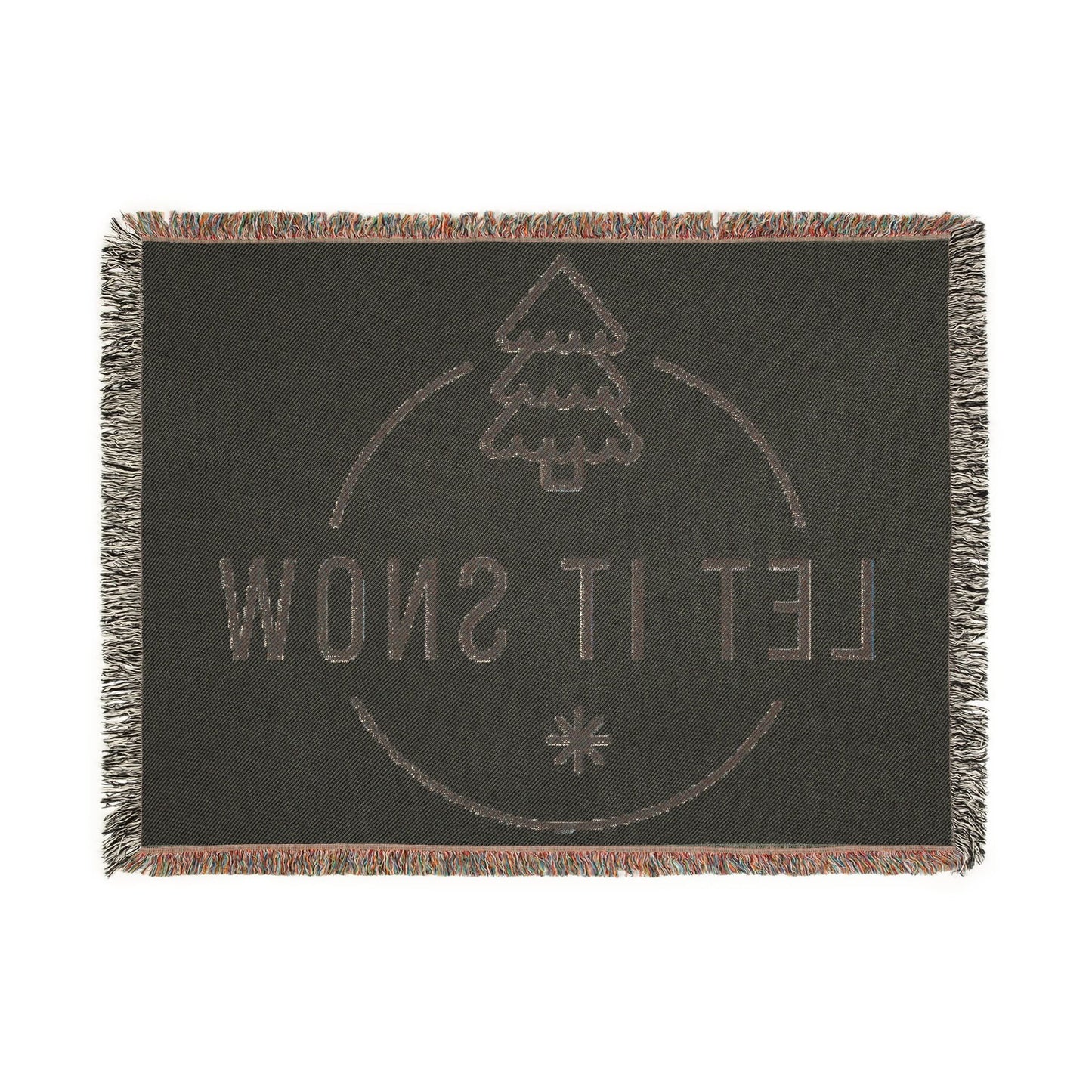Let It Snow Holiday Tree Woven Blanket - Fallon Gifts