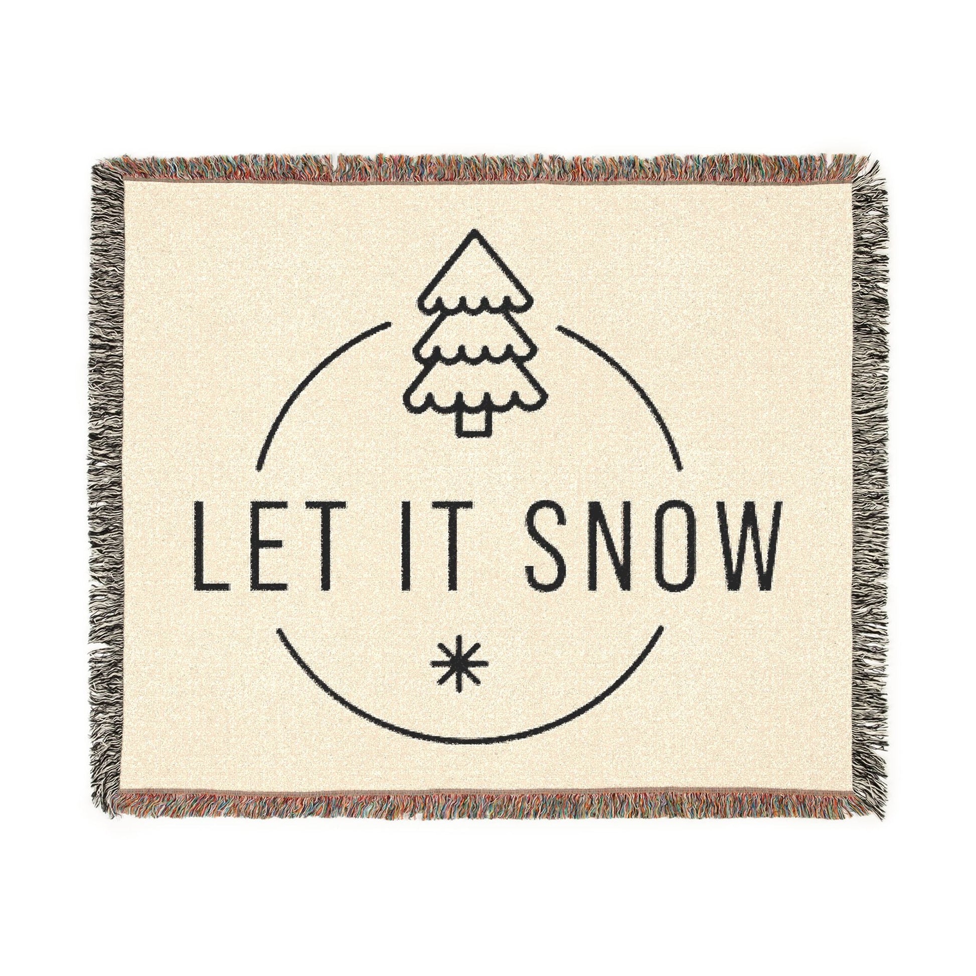 Let It Snow Holiday Tree Woven Blanket - Fallon Gifts