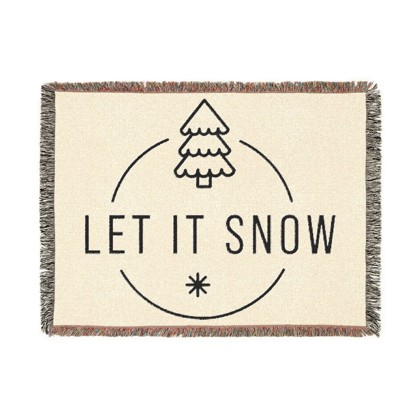 Let It Snow Holiday Tree Woven Blanket - Fallon Gifts