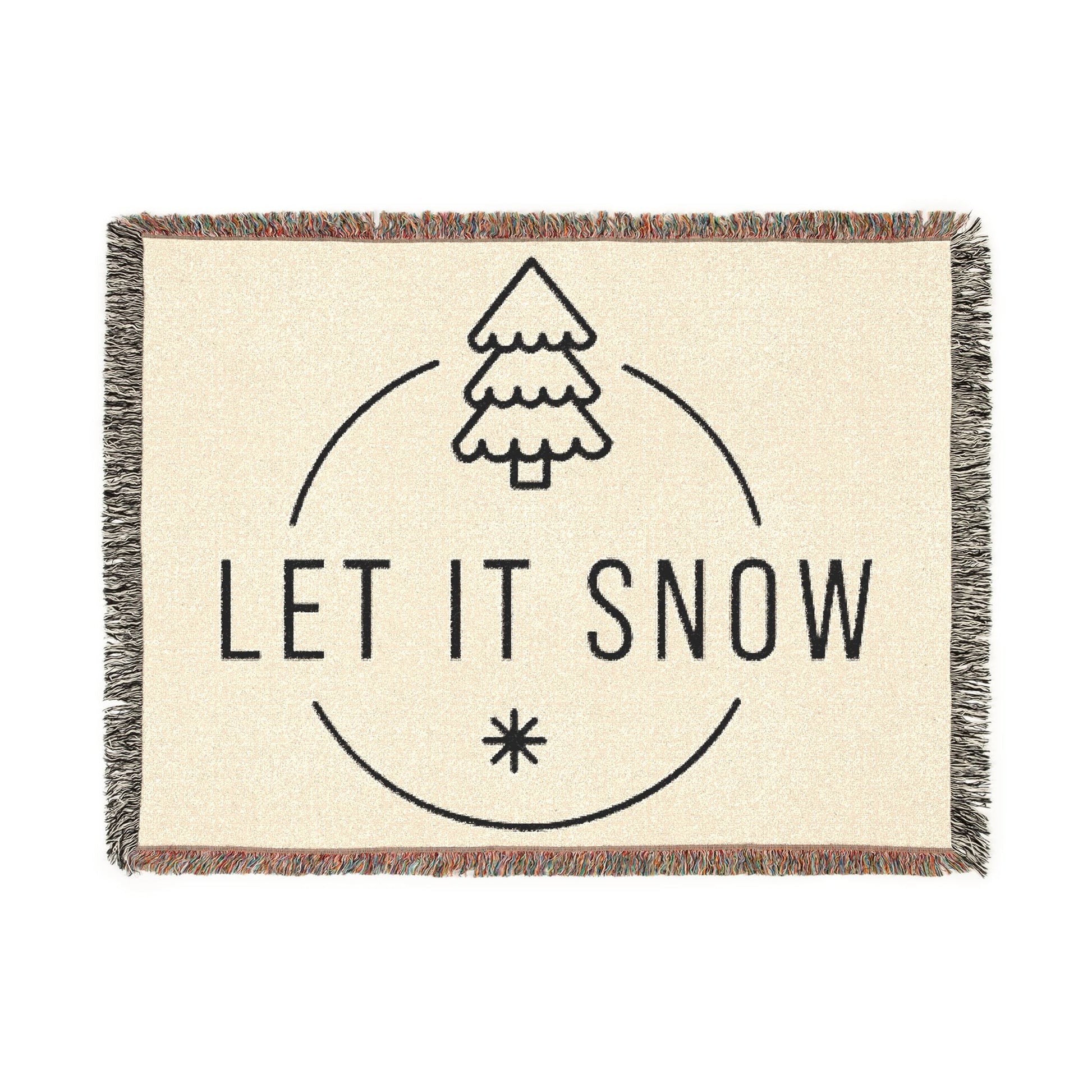 Let It Snow Holiday Tree Woven Blanket - Fallon Gifts