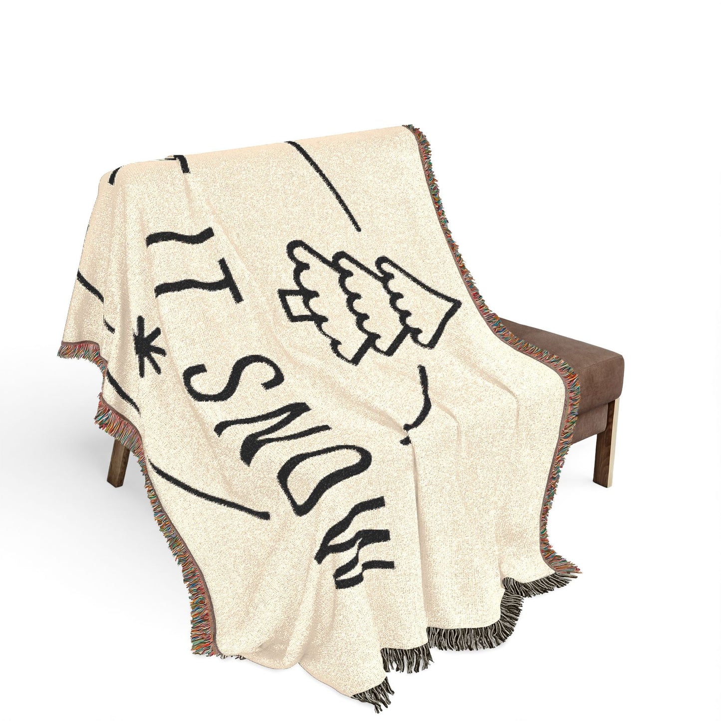 Let It Snow Holiday Tree Woven Blanket - Fallon Gifts