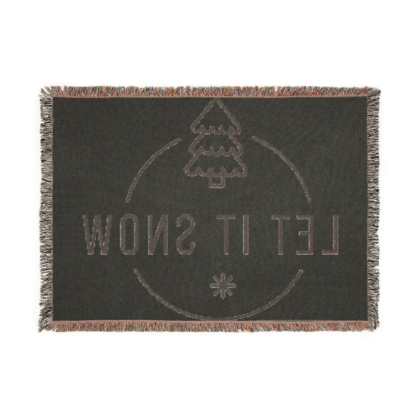 Let It Snow Holiday Tree Woven Blanket - Fallon Gifts