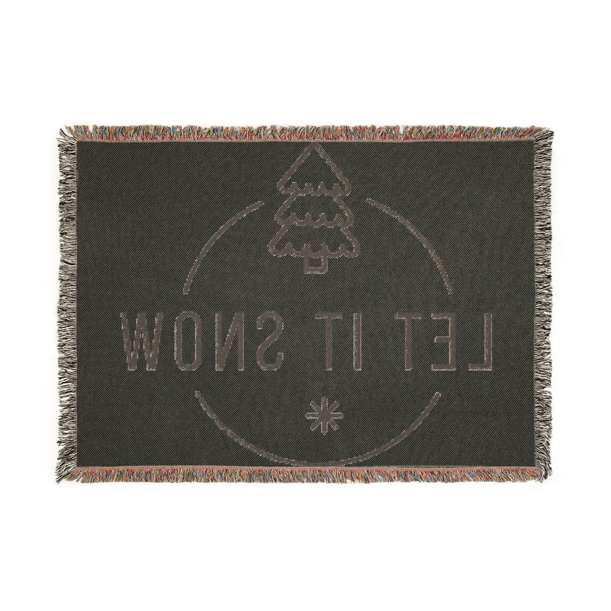Let It Snow Holiday Tree Woven Blanket - Fallon Gifts