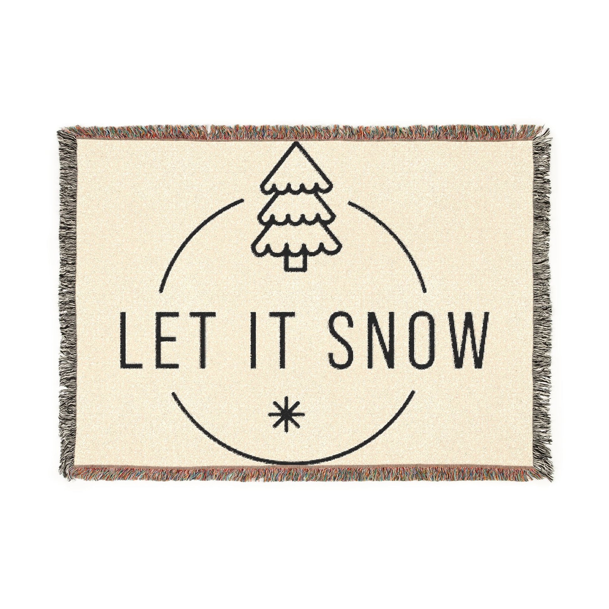 Let It Snow Holiday Tree Woven Blanket - Fallon Gifts