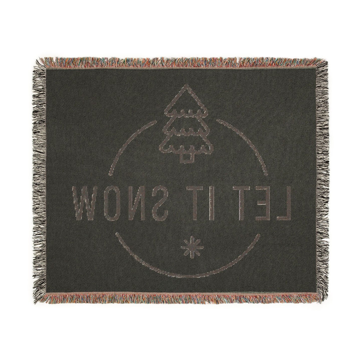 Let It Snow Holiday Tree Woven Blanket - Fallon Gifts