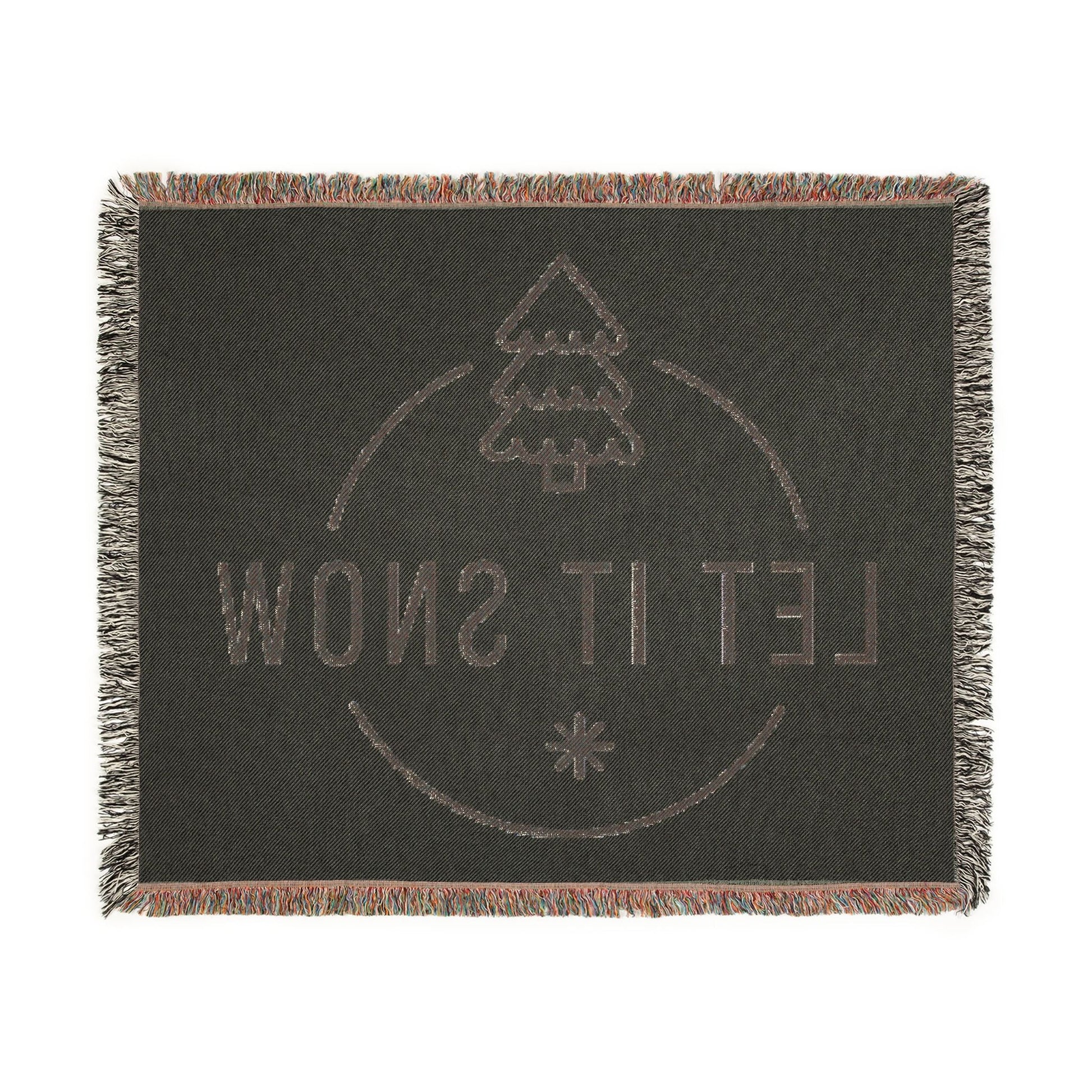 Let It Snow Holiday Tree Woven Blanket - Fallon Gifts