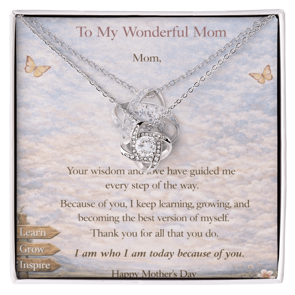 Love Knot Necklace for Mom – Yellow & White Gold | Meaningful Mother's Day Gift from Daughter or Son - Fallon Gifts