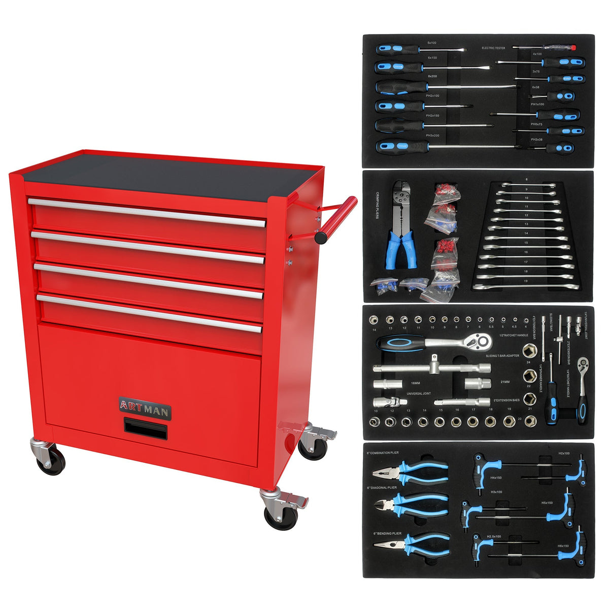Metal Tool Cabinet With Tool Set - Fallon Gifts