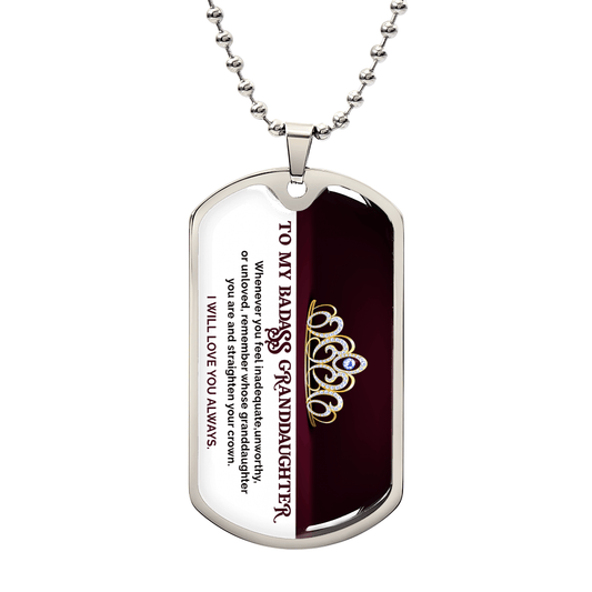 My Badass Granddaughter - Dog Tag Necklace - Fallon Gifts