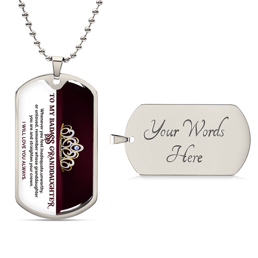 My Badass Granddaughter - Dog Tag Necklace - Fallon Gifts