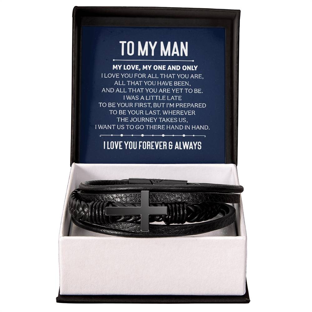 My One and Only - Leather Cross Bracelet - Fallon Gifts