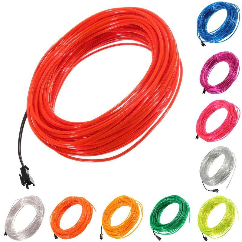 Neon LED Light Glow EL Wire String Strip Rope Tube Decor Car Party + Controller - Fallon Gifts