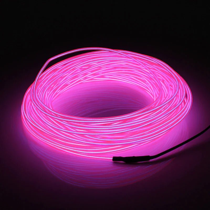Neon LED Light Glow EL Wire String Strip Rope Tube Decor Car Party + Controller - Fallon Gifts