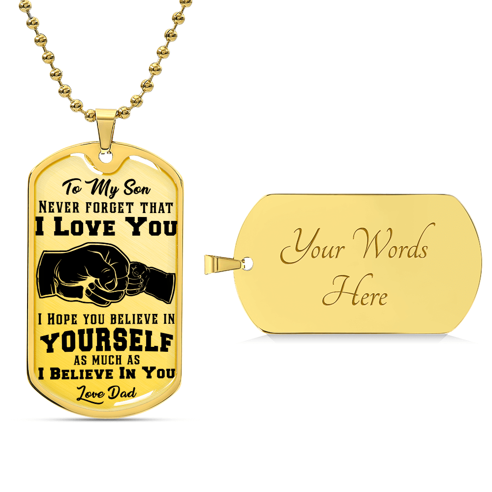 Never Forget I Love You - Dog Tag Necklace - Fallon Gifts
