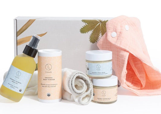 Organic full care new baby gift set - welcome little one! - Fallon Gifts
