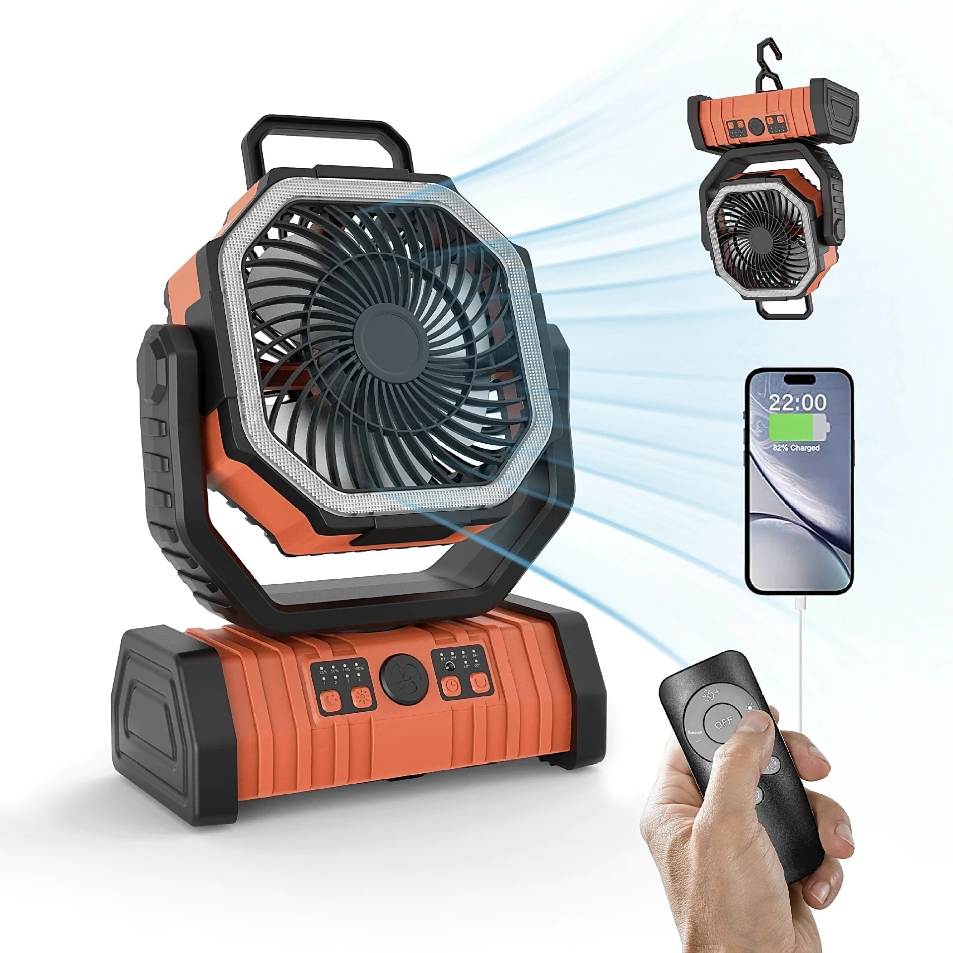 Outdoor Household Power Bank LED Light Camping Fan - Fallon Gifts