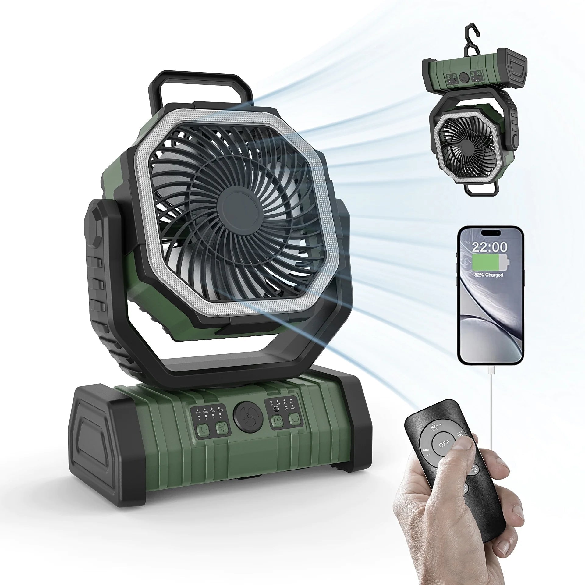 Outdoor Household Power Bank LED Light Camping Fan - Fallon Gifts