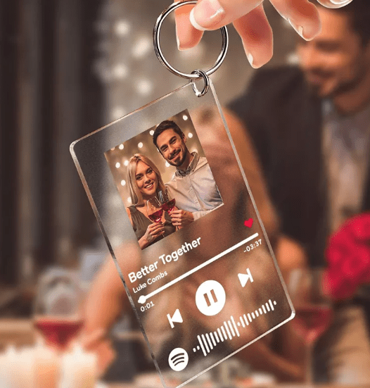 Personalized Acrylic Music Plaque Keychain - Fallon Gifts