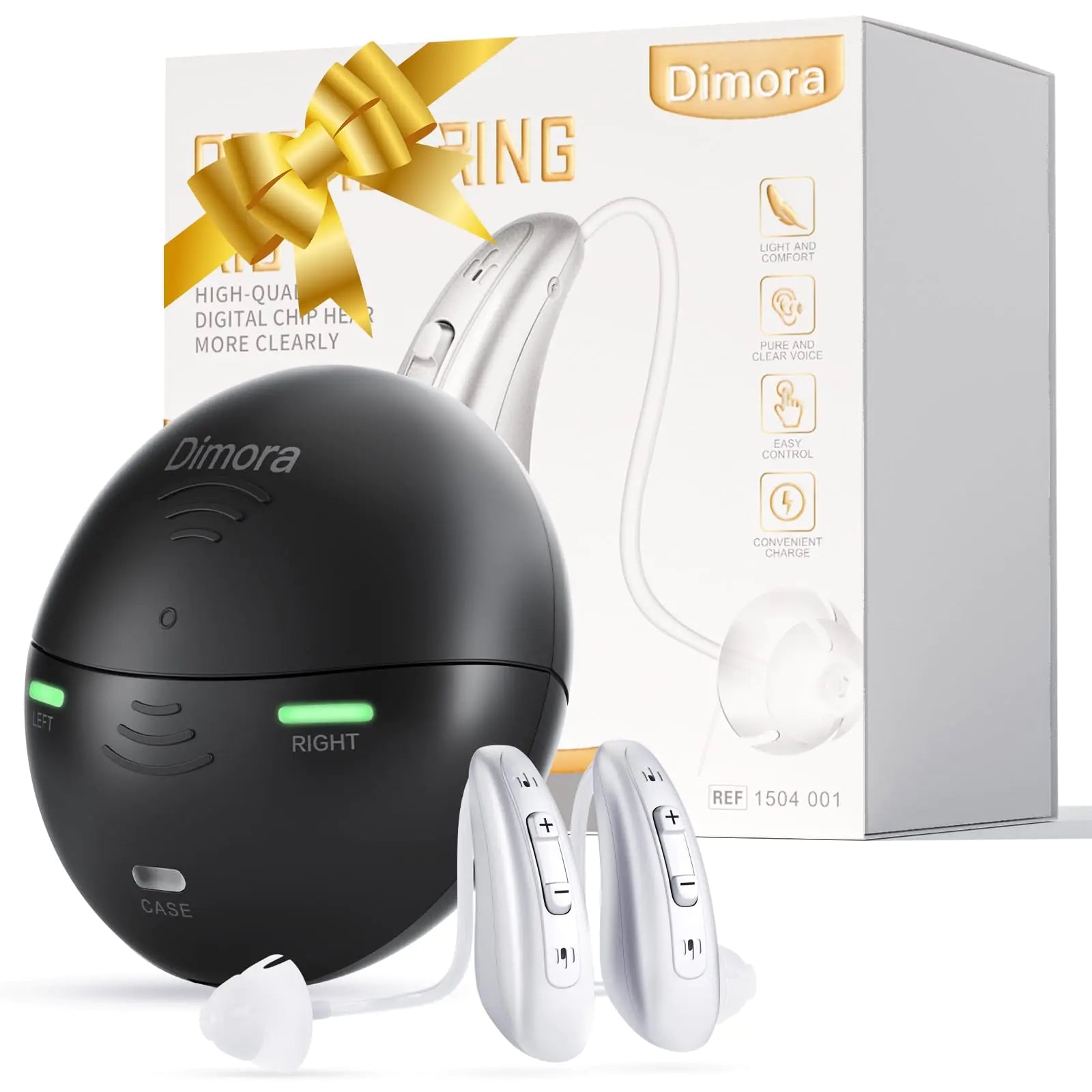 Rechargeable Hearing Aids for Seniors Adults - Dimora BTE Earing Aid (Not Amplifiers) with 16 - Channel Sound Processing for Superior Sound Quality Noise Canceling Digital Hearing Assist Easy to UseOver - the - Counter(FSA or HSA eligible) - Fallon Gifts