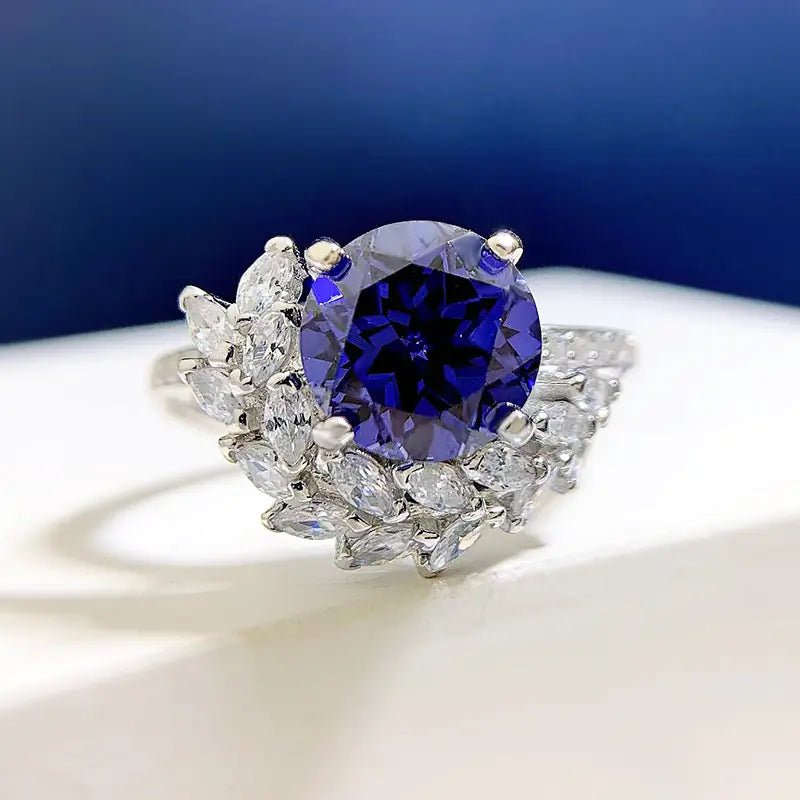 S925 Silver Round Rhinestone Engagement Ring - Fallon Gifts