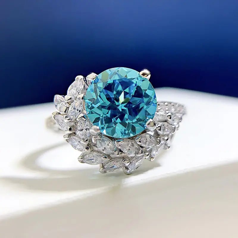 S925 Silver Round Rhinestone Engagement Ring - Fallon Gifts