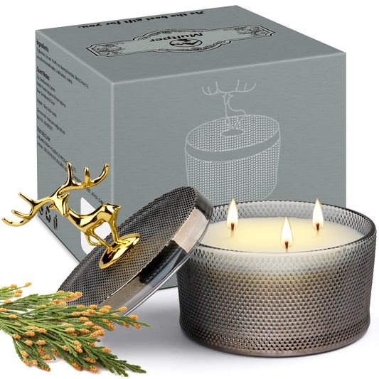 Scented Candles for Women 10.58 oz 3 Wick Natural Soy Wax Sandalwood Candle for Home Scented Aromatherapy Candle for Women Men 50 Hours Long Lasting Highly Scented Candle Valentines Day Gift - Fallon Gifts